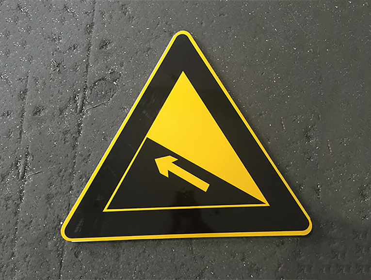 Triangular Road Directional Sign